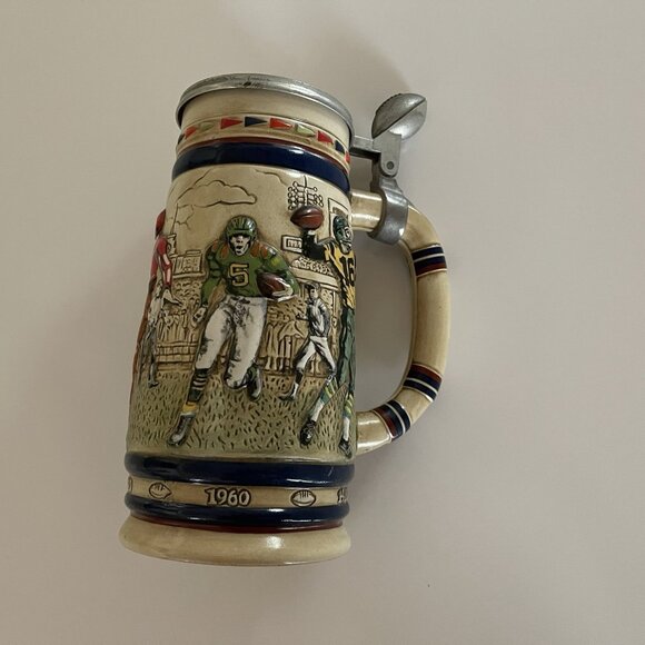 Vintage 1983 Avon Great American Football Ceramic Lidded Beer Stein Ceramarte - Picture 10 of 16